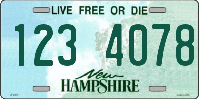 NH license plate 1234078