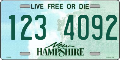NH license plate 1234092
