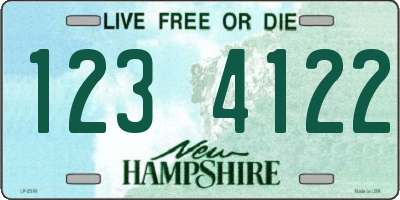 NH license plate 1234122