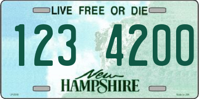 NH license plate 1234200