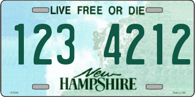 NH license plate 1234212