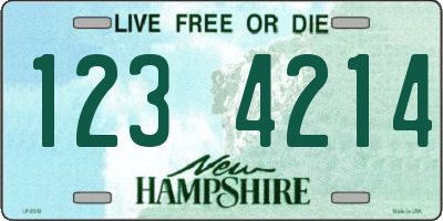 NH license plate 1234214