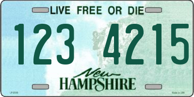 NH license plate 1234215