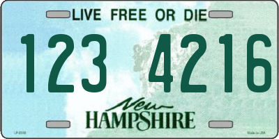 NH license plate 1234216