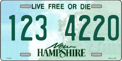 NH license plate 1234220