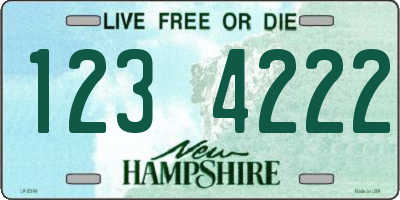 NH license plate 1234222