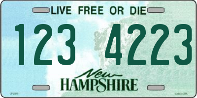 NH license plate 1234223
