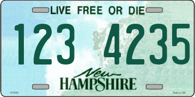 NH license plate 1234235