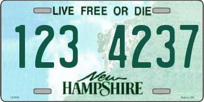 NH license plate 1234237