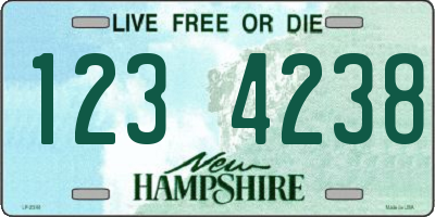 NH license plate 1234238