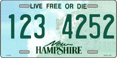 NH license plate 1234252