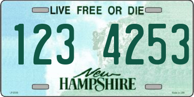 NH license plate 1234253