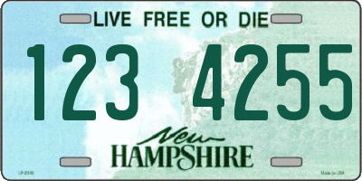 NH license plate 1234255