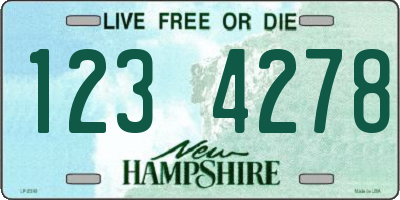 NH license plate 1234278