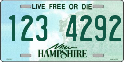 NH license plate 1234292