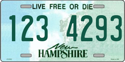 NH license plate 1234293