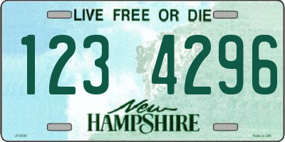 NH license plate 1234296