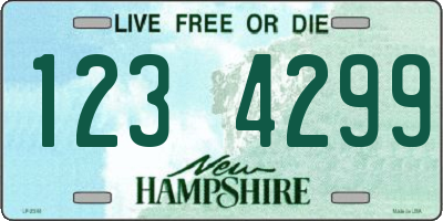 NH license plate 1234299