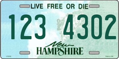 NH license plate 1234302