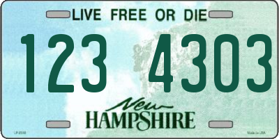 NH license plate 1234303