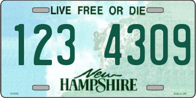 NH license plate 1234309