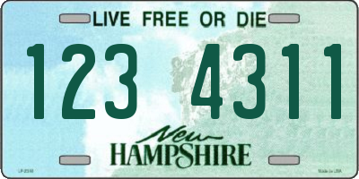 NH license plate 1234311