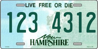 NH license plate 1234312