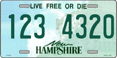 NH license plate 1234320