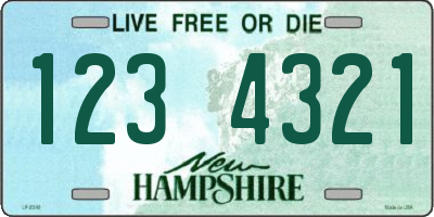 NH license plate 1234321