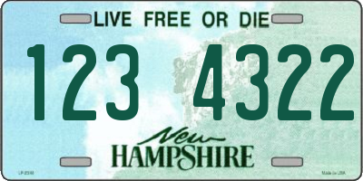 NH license plate 1234322