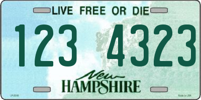 NH license plate 1234323