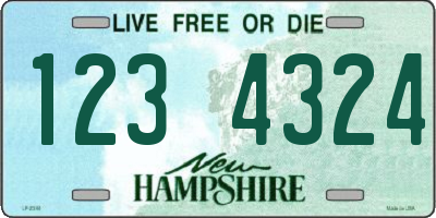 NH license plate 1234324