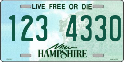 NH license plate 1234330