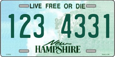 NH license plate 1234331