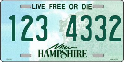 NH license plate 1234332