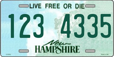 NH license plate 1234335