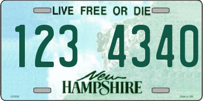 NH license plate 1234340