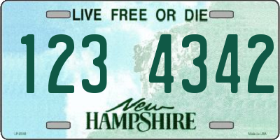 NH license plate 1234342