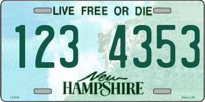 NH license plate 1234353