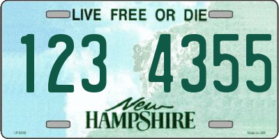 NH license plate 1234355