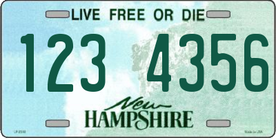 NH license plate 1234356