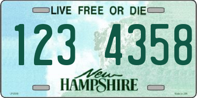 NH license plate 1234358