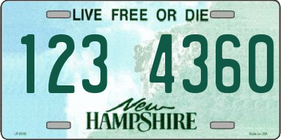 NH license plate 1234360