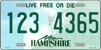 NH license plate 1234365