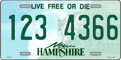 NH license plate 1234366