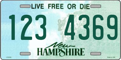 NH license plate 1234369