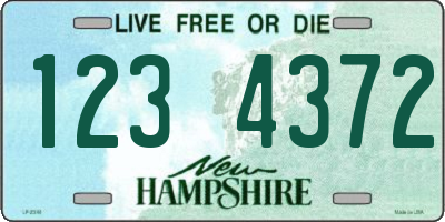 NH license plate 1234372