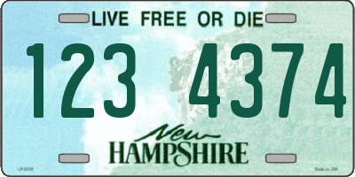 NH license plate 1234374
