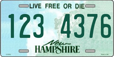 NH license plate 1234376
