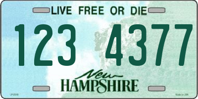 NH license plate 1234377